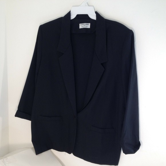 Vintage Alfred Dunner Black Blazer Womans Size 18 Made in the USA - Picture 1 of 10